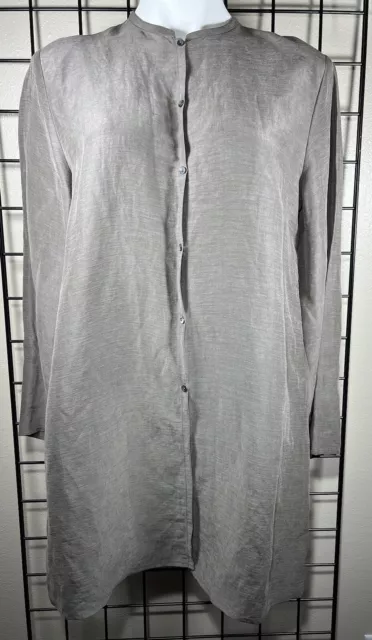 Eileen Fisher Tunic Linen Silk Grey Size M