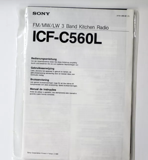 Original SONY ICF-C560L Kitchen Radio instruction manual / Bedienungsanleitung