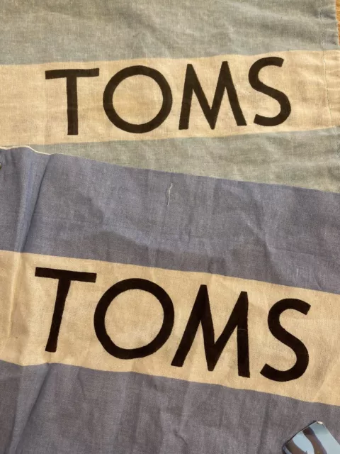 TOMS Shoe Dust Bag Cloth Drawstring One for One Blue White 9.5" X 14" New NWT