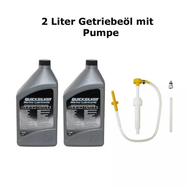 2 Liter Quicksilver Getriebeöl  Z-Antrieb High Performance Gear Lube mit Pumpe