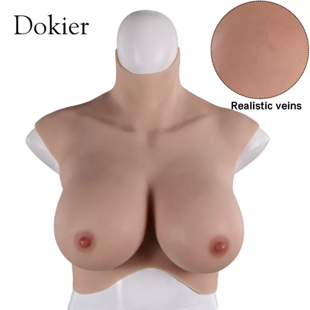 Dokier 8th Silicone Breast Forms Breastplate Fake Boobs With Bloodshot B-H Cup
