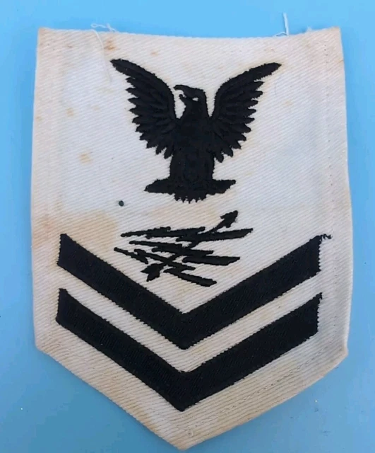 WW2 WWII US NAVY Radar Tech Radarman Petty Officer 2nd Class WHITE RATE ...