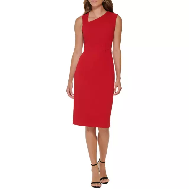 DKNY Womens Ruched Wear to Work Sleeveless Midi Dress BHFO 7067