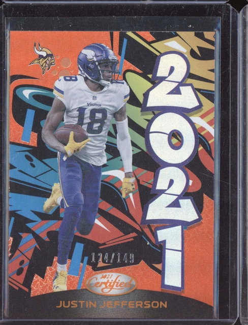 Justin Jefferson 2022 Panini Certified 2021 Graffiti Orange 124/149