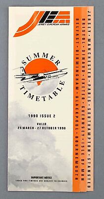 Jersey European Airways Airline Timetable Summer 1990 Issue 2