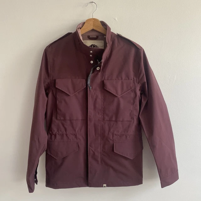 PRETTY GREEN FIELD Jacket Mens XS Extra Small Burgundy Purple Mod