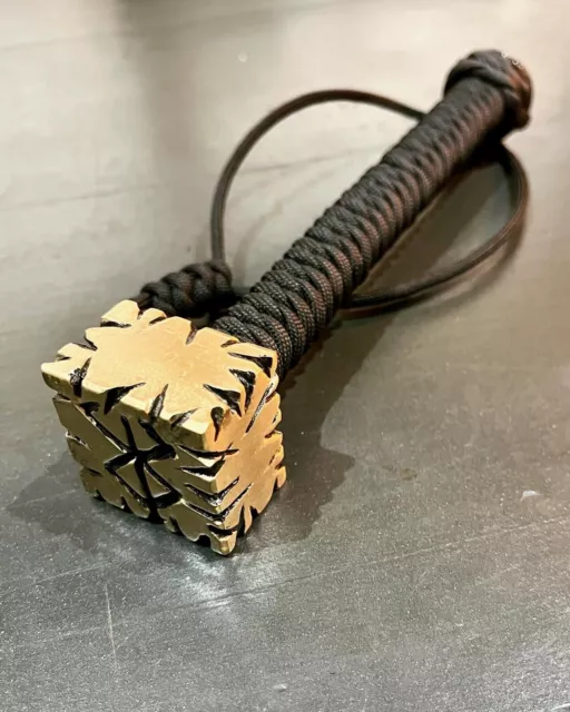 Custom Carved Textured Solid Brass Fishing Priest Steel Cable Flex Core Paracord