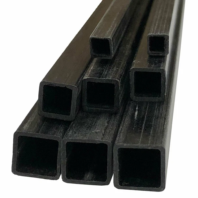 (2) Pultruded Square Carbon Fiber Tube - 5mm x 5mm x 1000mm