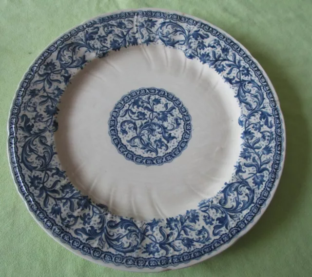 Ancienne Assiette plate en faience de Gien (diamètre 27 cm)