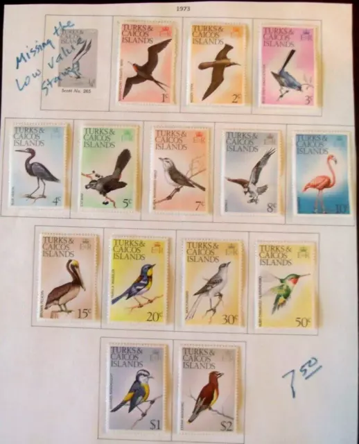 Turks & Caicos Islands Stamps - MNH/clear mounts - 1973 Birds - Lot#K5