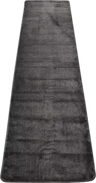 Comfy Collection Solid Gray Washable Non Slip Area Rug