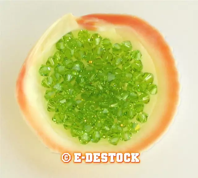 25 perles Toupies 4mm Cristal Swarovski - PERIDOT  5328 XILION