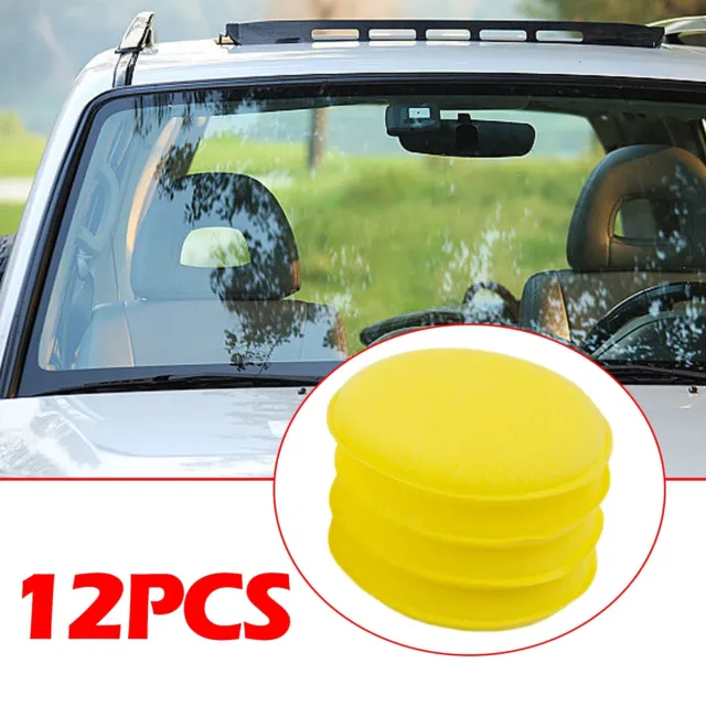 12pcs Éponges Coussinets Jaune Voiture Cire de Polissage Mousse 100 6mm Fin Pore