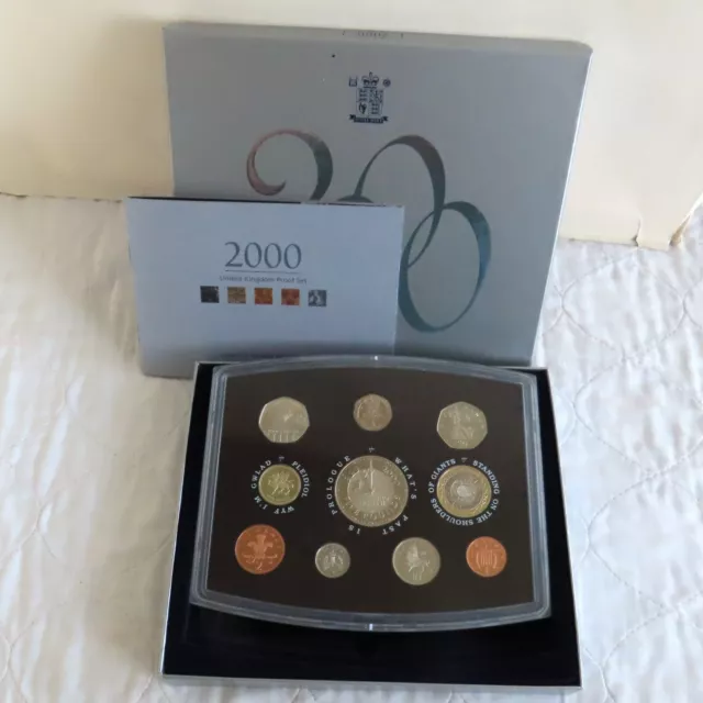 2000 ROYAL MINT 10 COIN MILLENNIUM PROOF COLLECTION - boxed/coa