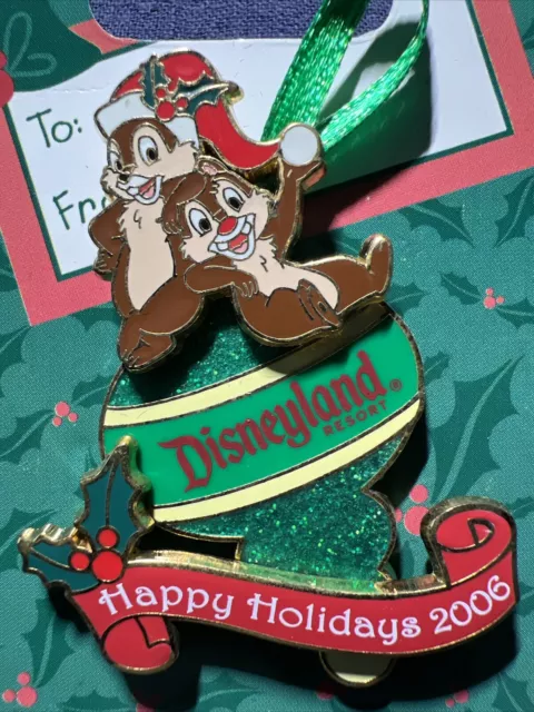 Disney Pin 50916 DLR 2006 Holiday Ornament Collection Chip 'n' Dale Christmas LE