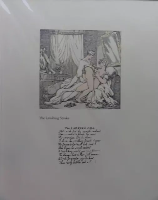 Satirical Erotic Print  after Thomas Rowlandson The Finishing Stroke