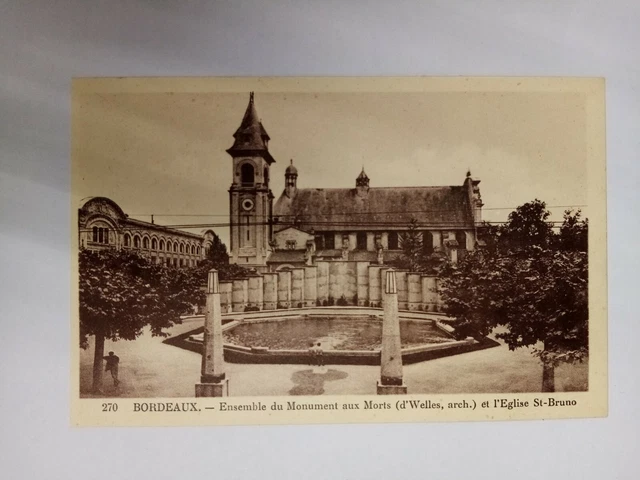 Cpa Bordeaux Monument Aux Morts Église St Bruno