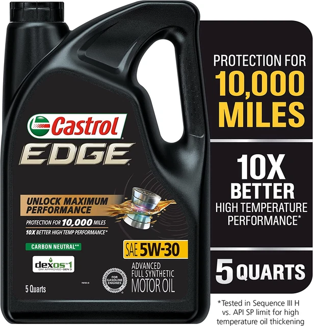 Edge 5W-30 Advanced Full Synthetic Motor Oil, 5 Quarts