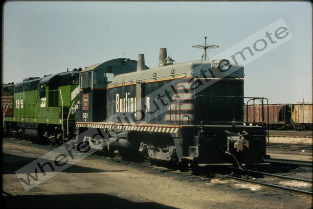 Original Slide Burlington Northern BN 531 EMD NW2 Cicero ILL 4-6-71