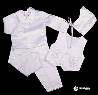 Vestito Bambino Abito Battesimo Pantaloni Camicia Gilet Christening Suit CHBOY02