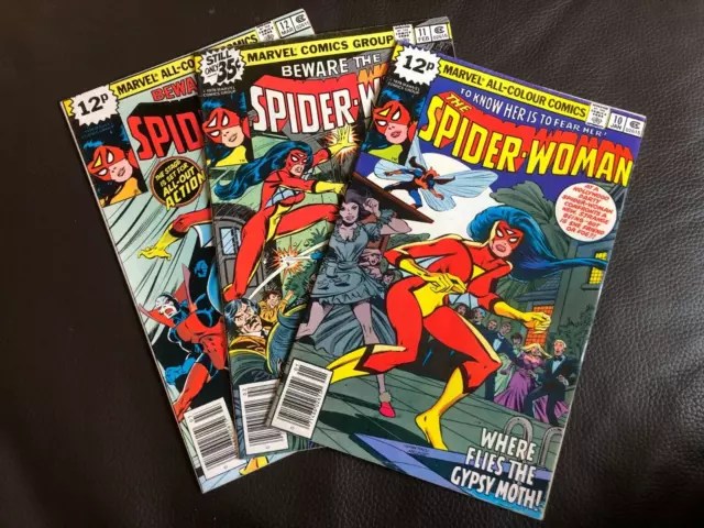 Marvel Comics Spider-Woman issues 10, 11 & 12 1979 (3 comic bundle/job lot)