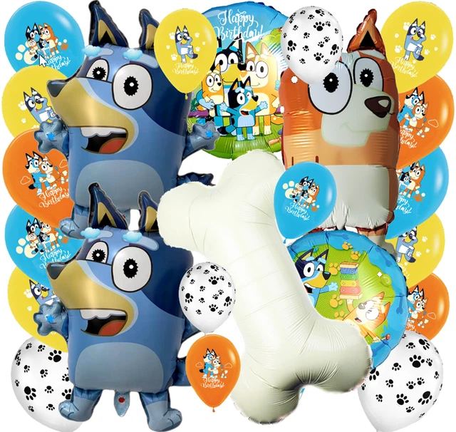 Banner Bingo Dog Topper Birthday Cupcake Party Balloon Bluey Supplies Decoration