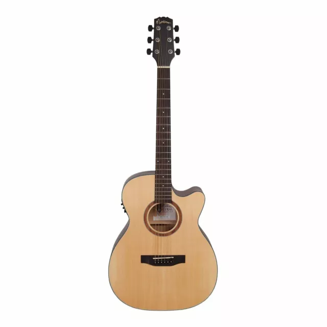 Martinez 'Natural Series' Solid Spruce Top Acoustic-Electric Small Body Cutaway