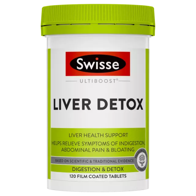 Swisse Ultiboost Liver Detox 120 Tablets Bloating Indigestion Milk Thistle