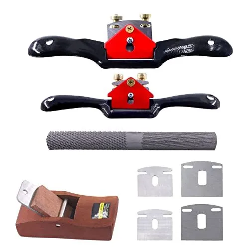 8Pcs 9" 10" Adjustable Spokeshave Kit Contains Manual Planer with Flat Base R...
