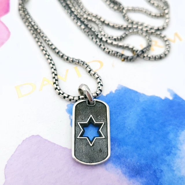 David Yurman Sterling Silver Cut Out Star Of David Pendant w/ 20 Inch Box Chain David Yurman Sterling Silver Cut Out Star Of David Pendant w/ 20 Inch Box Chain