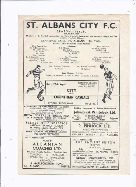 St Albans City v Corinthian Casuals 27 April 1957