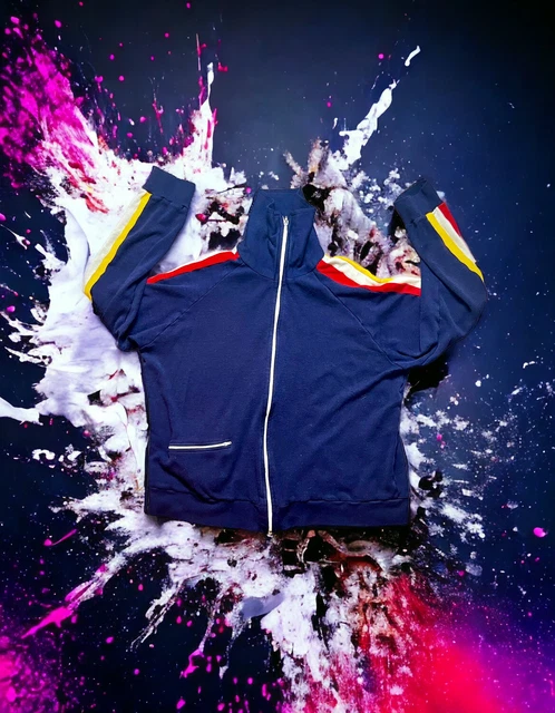 Vtg 90's JCPenney USA Windbreaker Track Top Windbreaker Sz Large Skate Rainbow