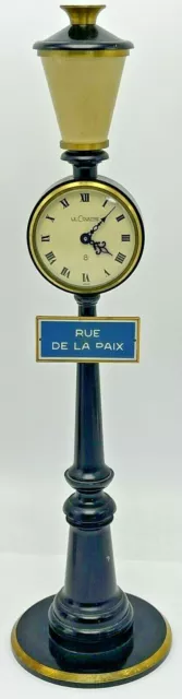 Vintage LeCoultre Rue De La Paix Street Light Lamp Post Swiss Desk Table Clock