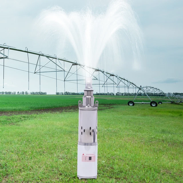 Pompe à Eau Solaire Submersible de Puits Profond 120 m, CC Haute Pression 48 V