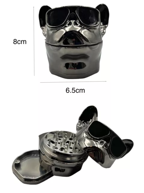 8cm Black Dog Pup Herb Grinder 4 Layers Smoke Spice Tobacco Metal Crusher Gift