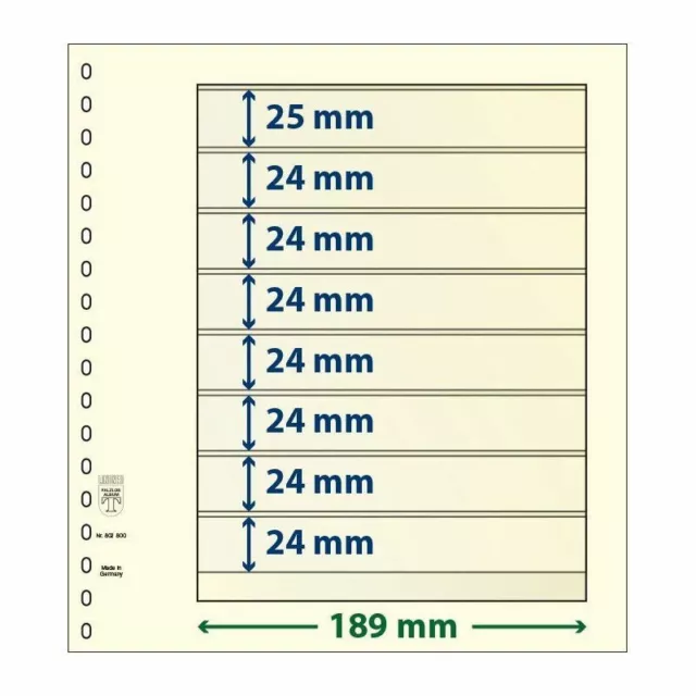 Feuille neutre Lindner-T à 8 bandes. (802 800)