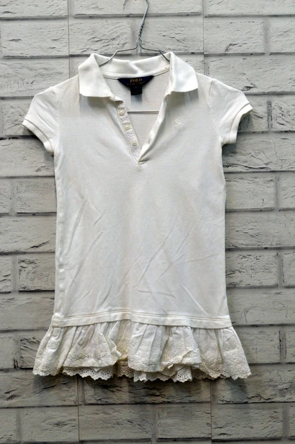 Vestito Bimba Ralph Lauren Abito Dress Kids Taglia 6 Anni Bambina Ragazza Bianco