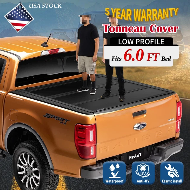 HARD TONNEAU COVER Low Profile FRP For 20192023 Ford Ranger 6FT Truck