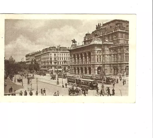 Foto AK Wien Opernring Straße belebt Straßenbahn Fuhrwerke  ca 20 er Jahre TOP !