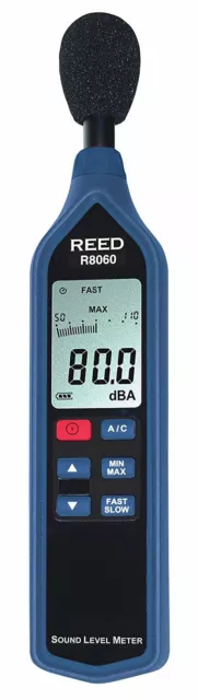 REED Instruments R8060 Sound Level Meter with Bargraph, Type 2, 30 to 130 dB