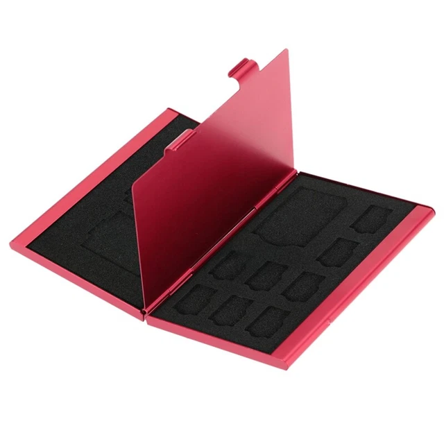 Caja de almacenamiento de aluminio 12 en 1 bolsa soporte para tarjetas de memoria capacidad para h