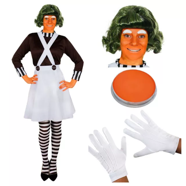 Ladies Factory Worker Costume Chocolate Adults Book Day Character Fancy Dress