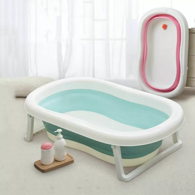 Easy Folding Baby Bath Tub Foldable Baby Shower Tubs Non-slip Support Cushion