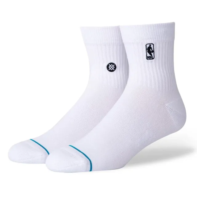 NBA Logoman Stance Black & White Quarter Socks - White