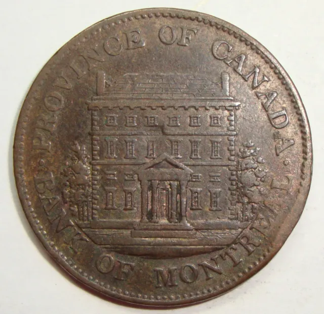 1842 Bank Of Montreal Lower Canada Half Penny Token Coin