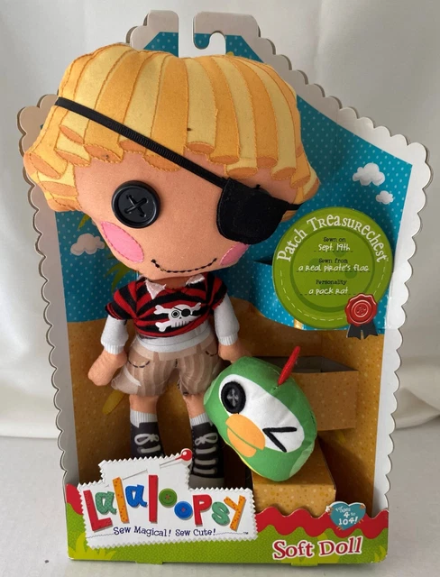 Lalaloopsy Soft 10" Rag Doll Patch Treasure Chest Pet Parrot Plush Boy Doll Nip