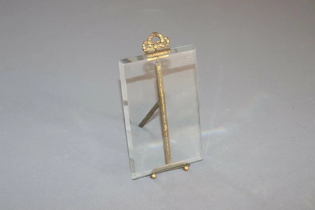 Ancienne Porte D’armoire En Verre Biseauté Et Laiton – Idéal Pour Projet DIY Ou Déco Atelier