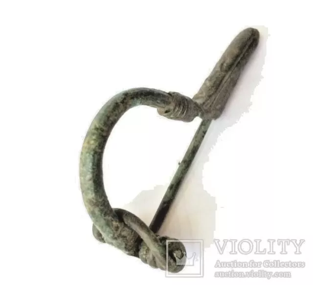 Ancient Roman Bronze Fibula Brooch Original