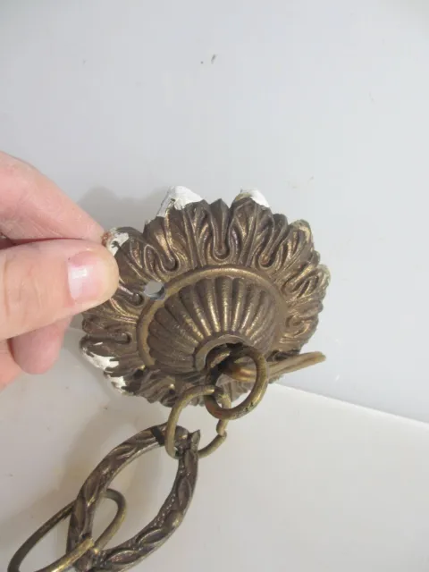 Vintage Gold Metal Ceiling Light Hook Chandelier Rose Old Rococo Antique STYLE 3