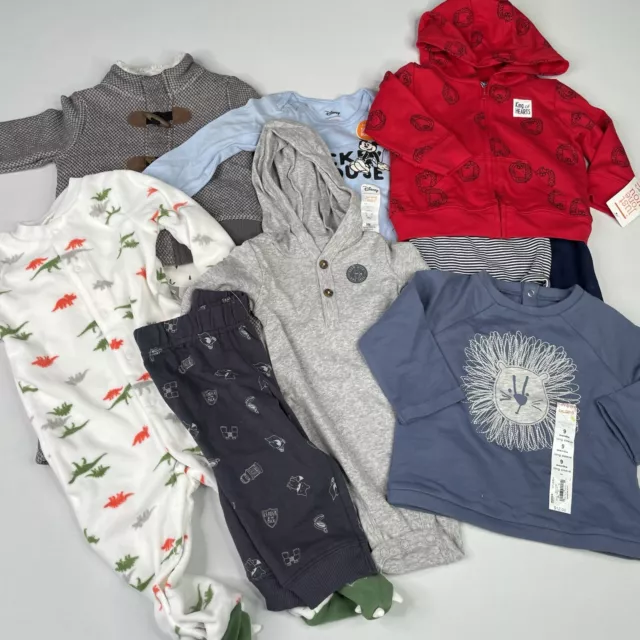 Carters, Disney Infant Baby Boy 9M Clothing Lot Outfits Bodysuit, Pants, Shirt